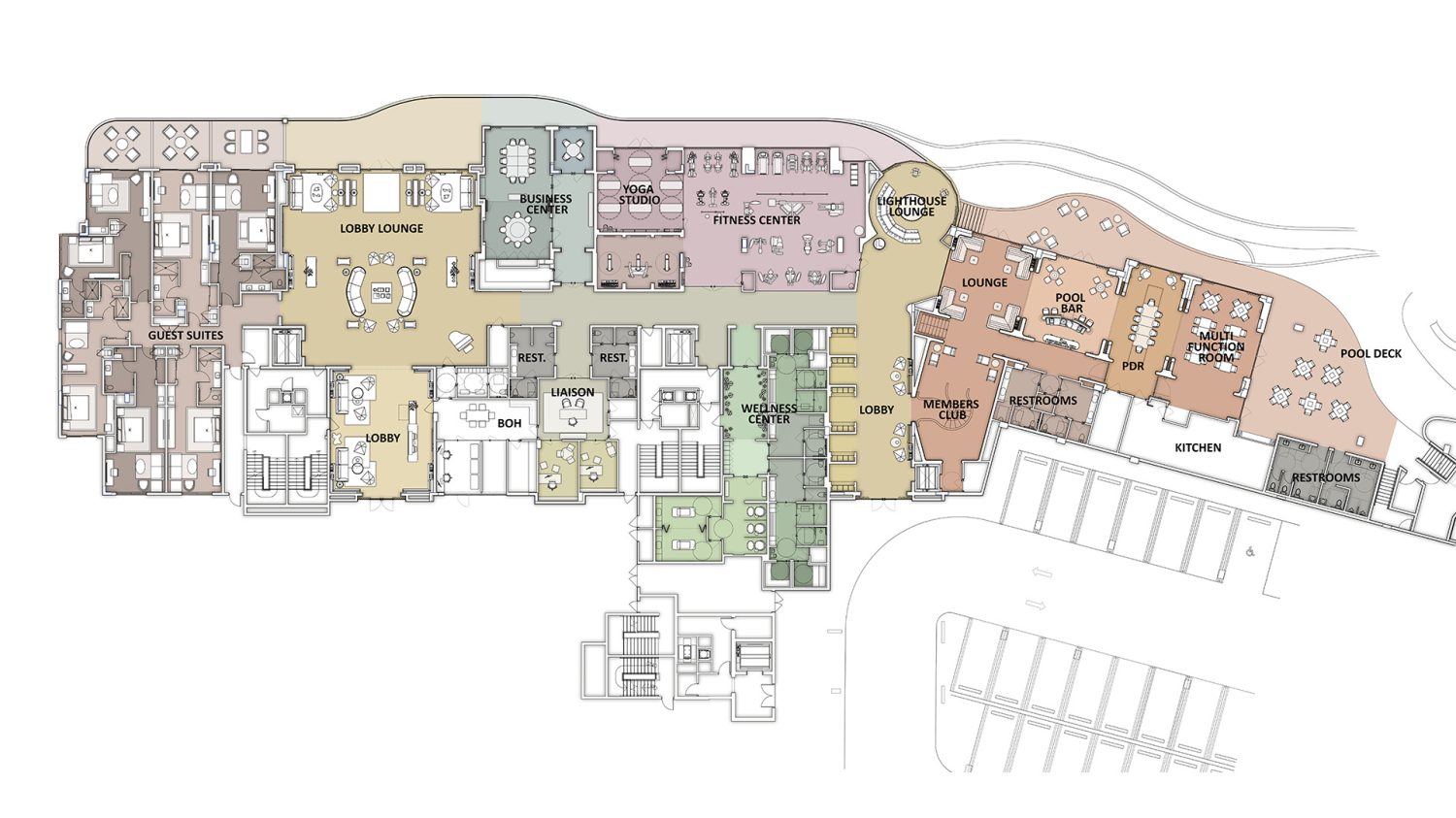 Ritz Carlton Residences Palm Beach Gardens, Upper Level Amenites Map