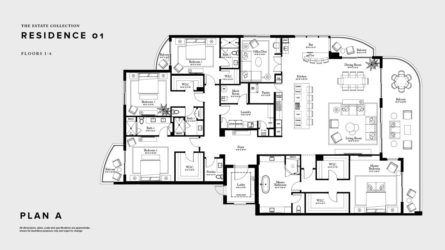 The Ritz Carlton Residences, Palm Beach Gardens Floor Plan A 101-601