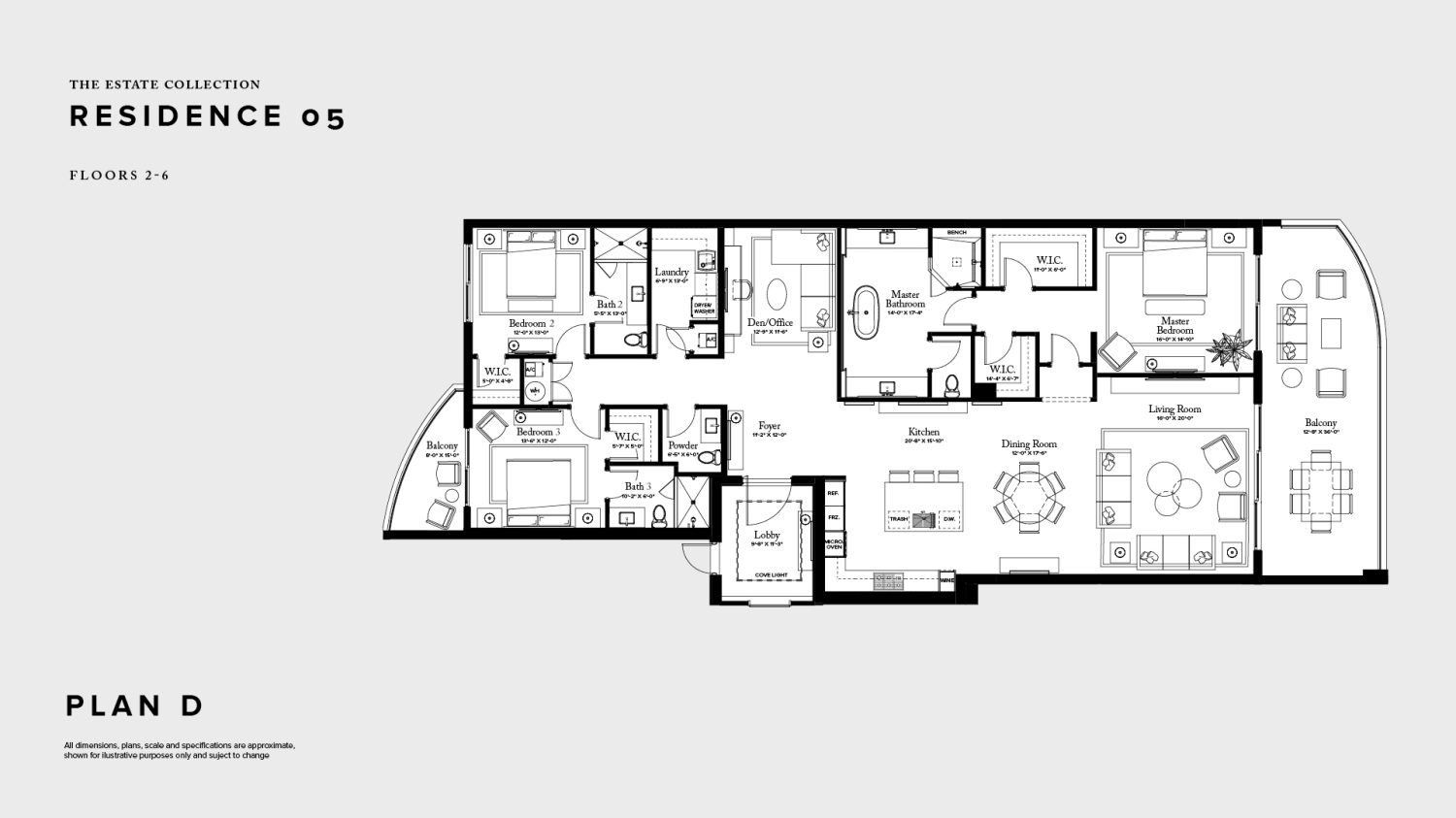 The Ritz Carlton Residences, Palm Beach Gardens Floor Plan D 205-605